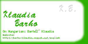 klaudia barho business card